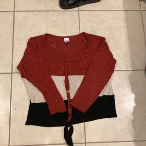 Red White Black Tie Shirt